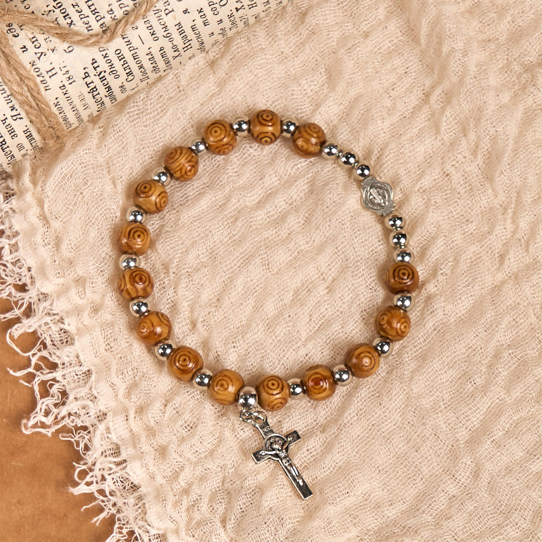 Christianartworkshop Jesus-Ikone, Kruzifix, Rosenarmband: handgefertigter spiritueller Schmuck mit exquisiter Handwerkskunst