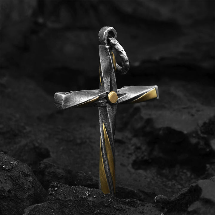 Christianartworkshop Halskette mit Spiralkreuz aus 925er Sterlingsilber: Eine moderne Hommage an den Glauben - 925er Sterlingsilber - image 1