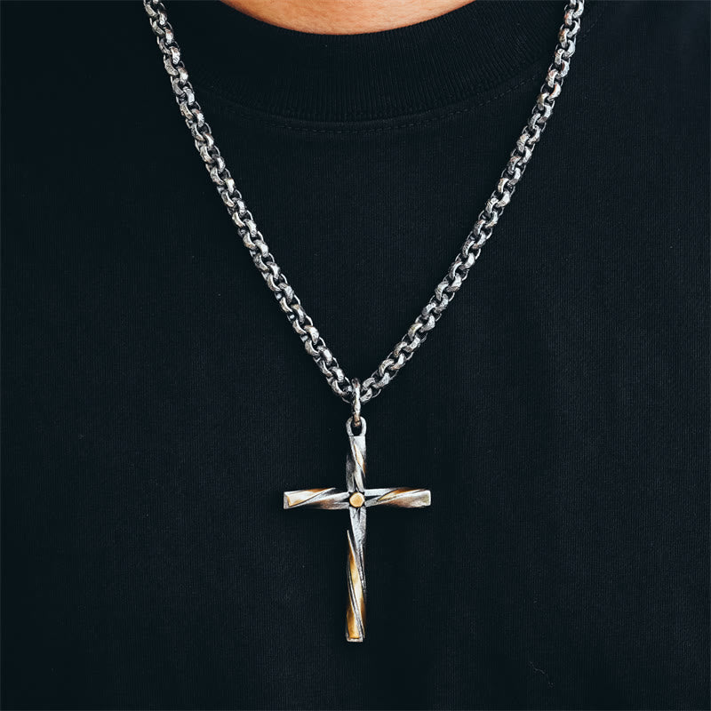 Christianartworkshop Halskette mit Spiralkreuz aus 925er Sterlingsilber: Eine moderne Hommage an den Glauben - image 2