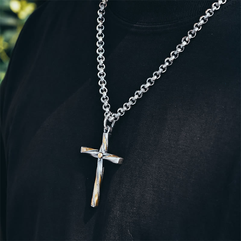 Christianartworkshop Halskette mit Spiralkreuz aus 925er Sterlingsilber: Eine moderne Hommage an den Glauben - image 3