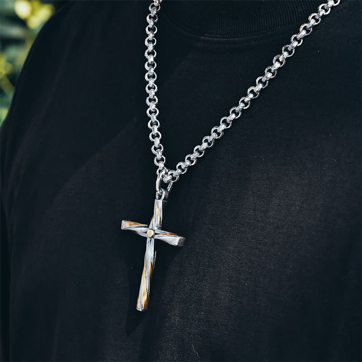 Christianartworkshop Halskette mit Spiralkreuz aus 925er Sterlingsilber: Eine moderne Hommage an den Glauben - image 3