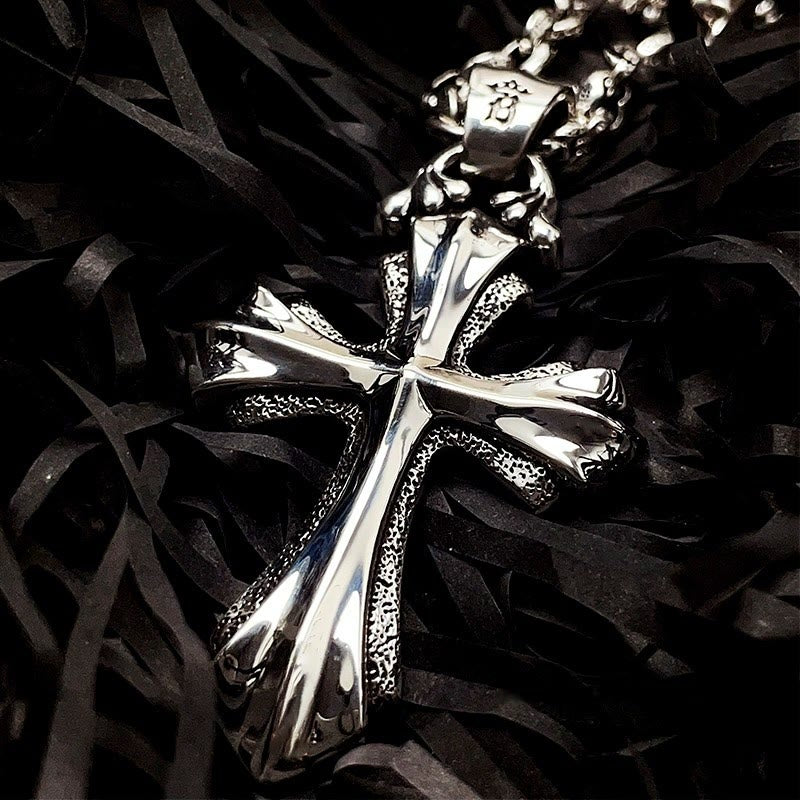 Christianartworkshop 925 Sterling Silber Moderne & Minimalistische Kruzifix Halskette: Einfaches Design für Gläubige - 925er Sterlingsilber - image 0