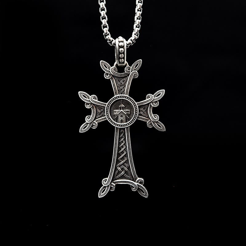 Christianartworkshop Halskette mit keltischem Kruzifix aus 925er Sterlingsilber: Eine zeitlose Verbindung von Glaube und Kunstfertigkeit - 925 Sterlingsilber - image 0