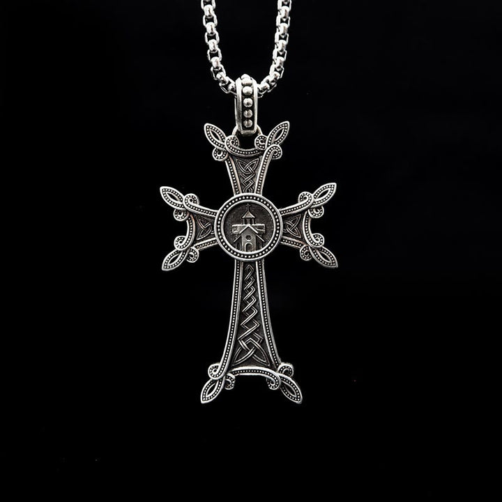 Christianartworkshop Halskette mit keltischem Kruzifix aus 925er Sterlingsilber: Eine zeitlose Verbindung von Glaube und Kunstfertigkeit - 925 Sterlingsilber - image 0