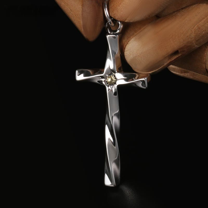 Christianartworkshop 925 Sterling Silber Moderne & Minimalistische Kreuz Halskette: Elegante Mischung aus Glauben und Mode - 925er Sterlingsilber - image 1