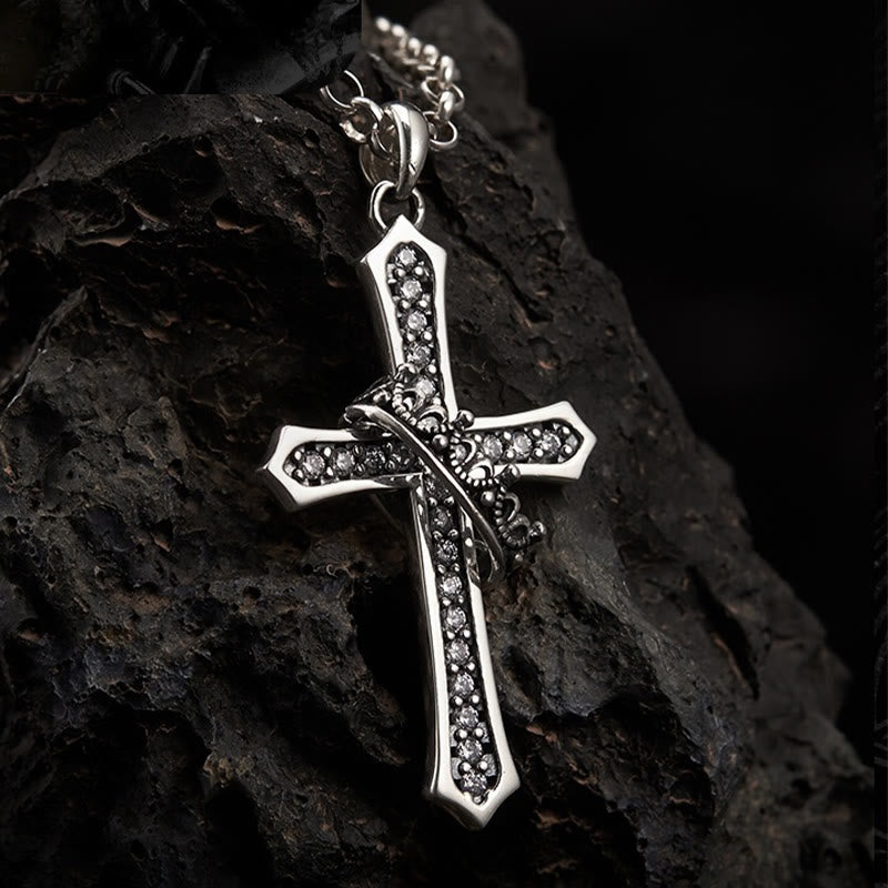 Christianartworkshop Halskette mit Kreuz und Krone aus 925er Sterlingsilber: Eine Mischung aus Göttlichkeit und Königlichkeit - image 6