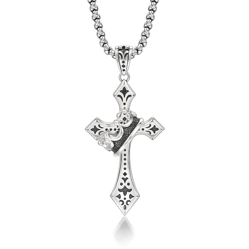 Christianartworkshop 925 Sterling Silber Vintage & Klassische Kreuzkette: Ein luxuriöses Symbol des Glaubens - Silber - image 2