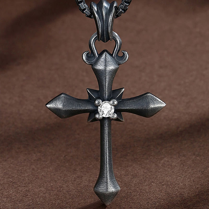 Christianartworkshop 925 Sterling Silber Moderne & Minimalistische Kreuz Halskette: Geheimnisvolles und trendiges Symbol des Glaubens - 925er Sterlingsilber - image 0