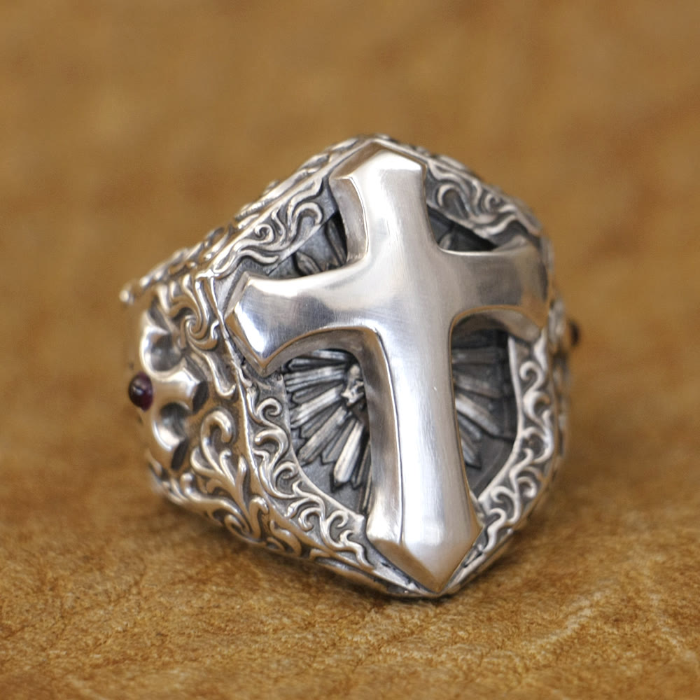 Christianartworkshop Ring mit göttlichem Kreuz, 925er Sterlingsilber – ein Symbol der spirituellen Verbindung - image 3