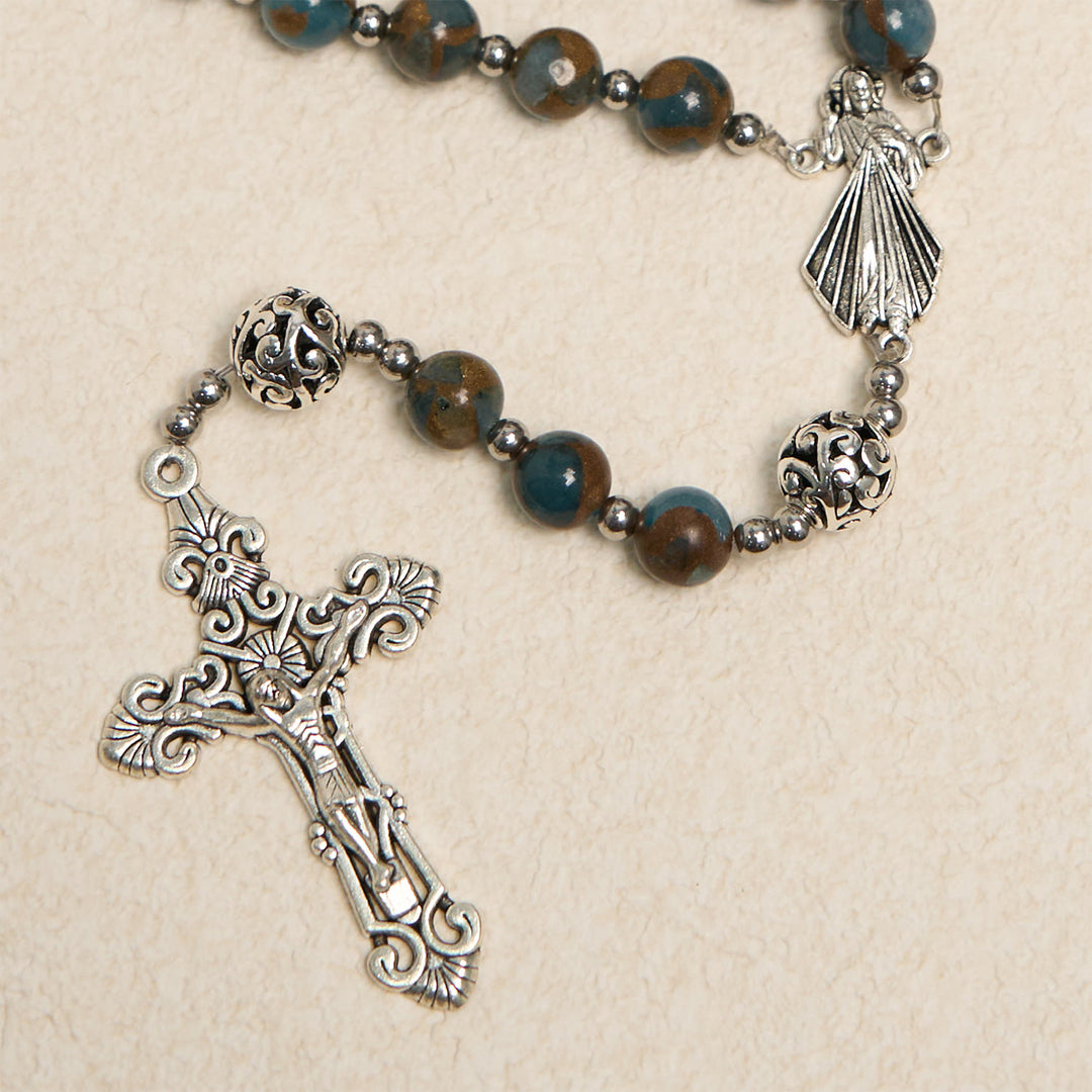 Christianartworkshop Divine – Inspired Lake – Blauer Cloisonné-Rosenkranz: Der spirituelle Anker eines Christen