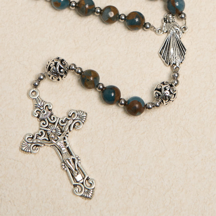 Christianartworkshop Divine – Inspired Lake – Blauer Cloisonné-Rosenkranz: Der spirituelle Anker eines Christen
