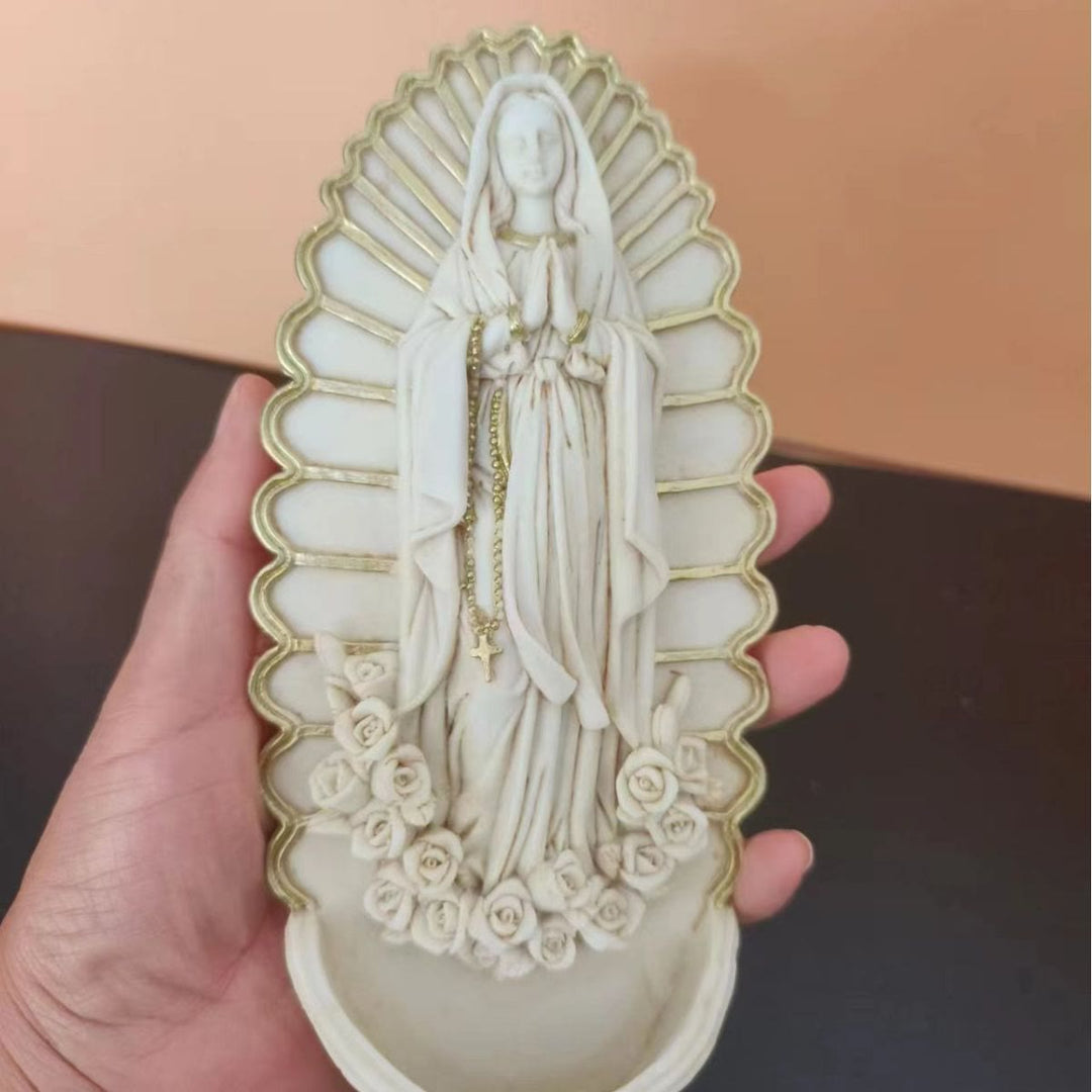 Christianartworkshop Wandmontierte Marienstatue, Charakter-Skulptur, Weihwasserbecken  - image 6