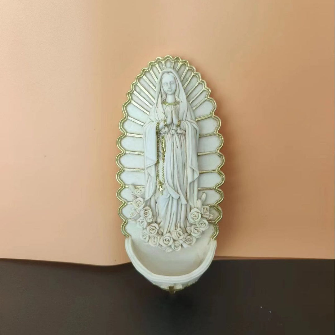 Christianartworkshop Wandmontierte Marienstatue, Charakter-Skulptur, Weihwasserbecken  - image 6