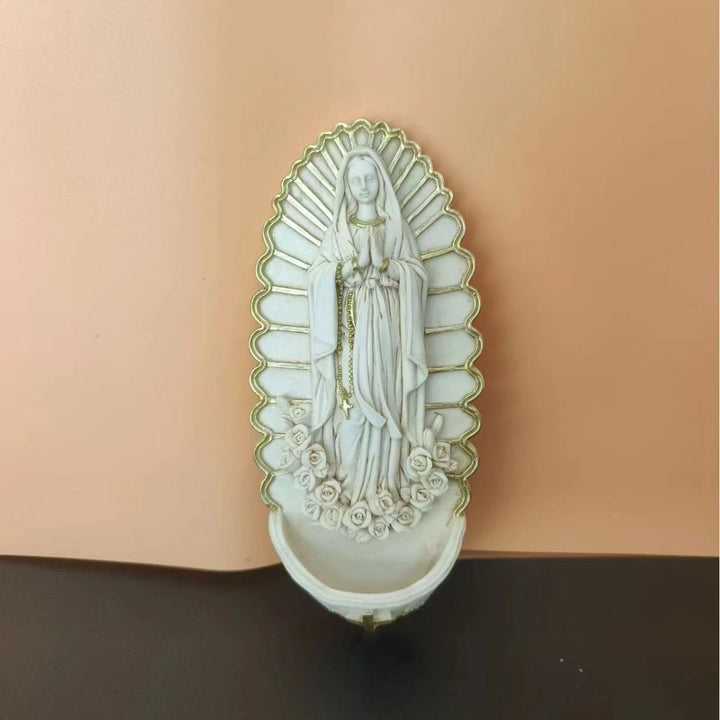 Christianartworkshop Wandmontierte Marienstatue, Charakter-Skulptur, Weihwasserbecken  - image 6