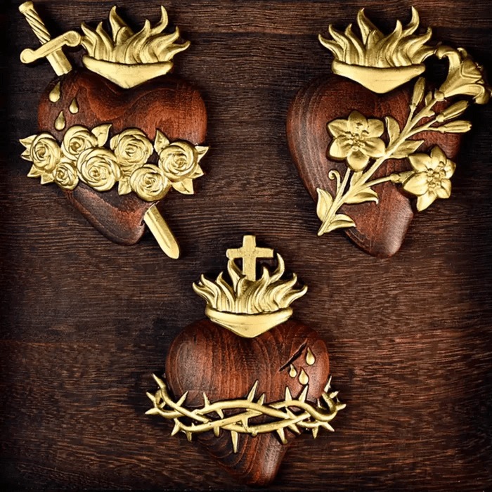 Christianartworkshop Einzigartige geschnitzte christliche Herz-Jesu-Desktop-Ornamente - image 3