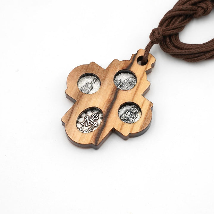 Christianartworkshop 5-in-1-Halskette mit Karmeliterkreuz aus Olivenholz - image 4