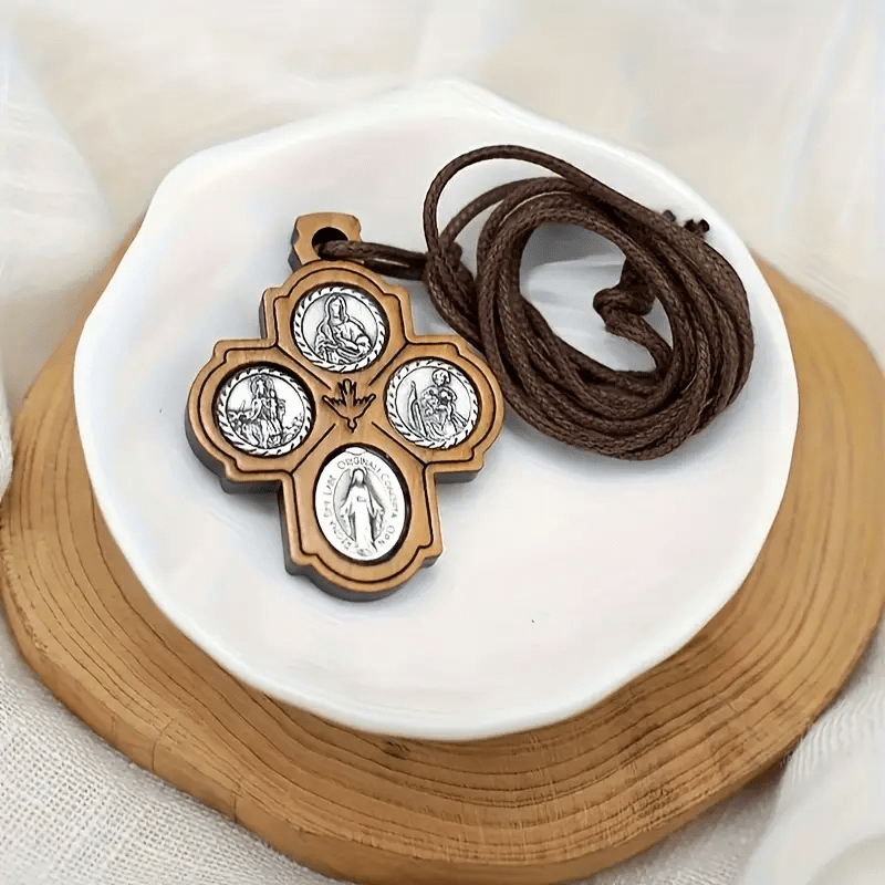 Christianartworkshop 5-in-1-Halskette mit Karmeliterkreuz aus Olivenholz - Halskette - image 0