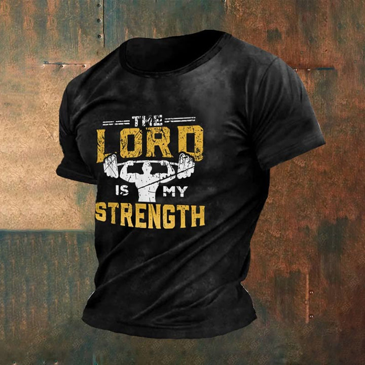 Christianartworkshop Herren-T-Shirt mit Retro-Gym- und Faith-Print, lässig, Rundhalsausschnitt