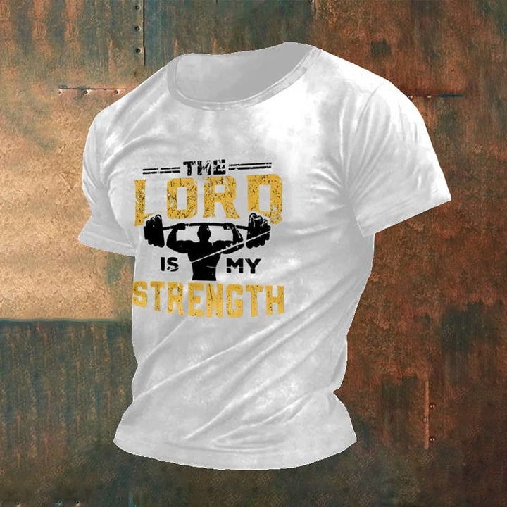 Christianartworkshop Herren-T-Shirt mit Retro-Gym- und Faith-Print, lässig, Rundhalsausschnitt