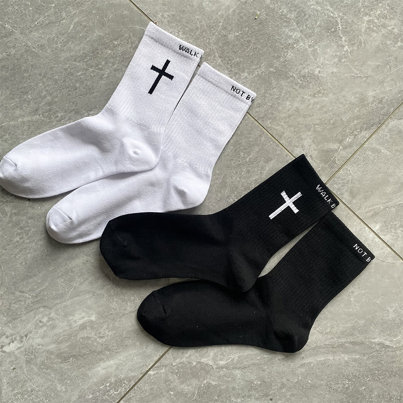 Christianartworkshop Christlicher Glaube Baumwollsocken — WALK BY FAITH, NOT BY SIGHT - image 5