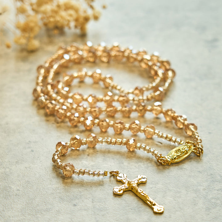 Christianartworkshop Champagner-Kristall Rosenkranz Unserer Lieben Frau von Guadalupe: Ein göttliches Funkeln - image 6