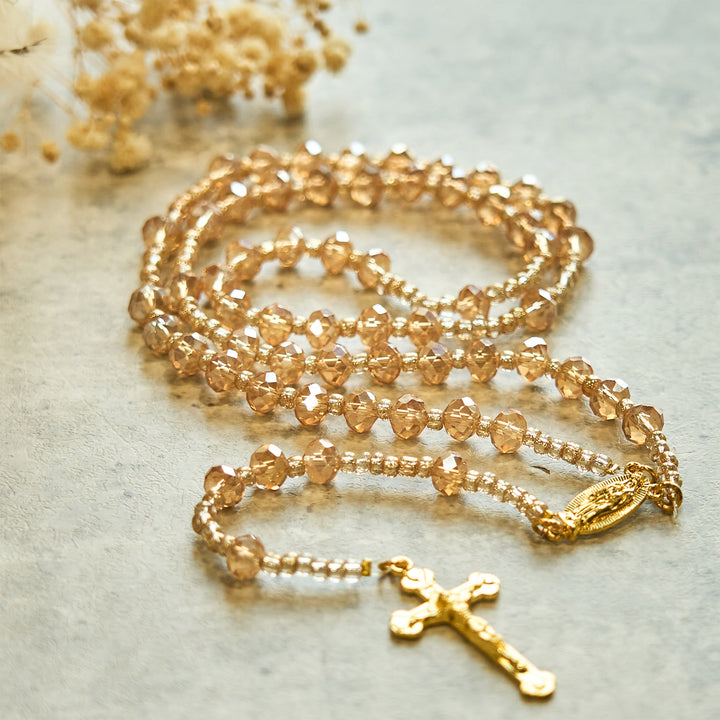 Christianartworkshop Champagner-Kristall Rosenkranz Unserer Lieben Frau von Guadalupe: Ein göttliches Funkeln - image 7