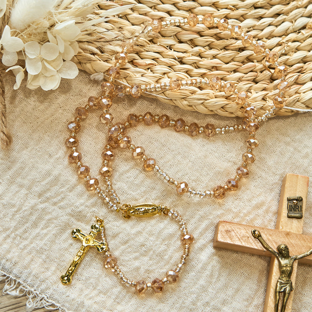 Christianartworkshop Champagner-Kristall Rosenkranz Unserer Lieben Frau von Guadalupe: Ein göttliches Funkeln - image 3