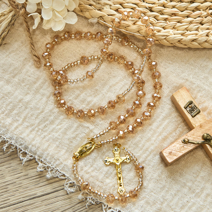 Christianartworkshop Champagner-Kristall Rosenkranz Unserer Lieben Frau von Guadalupe: Ein göttliches Funkeln - image 2