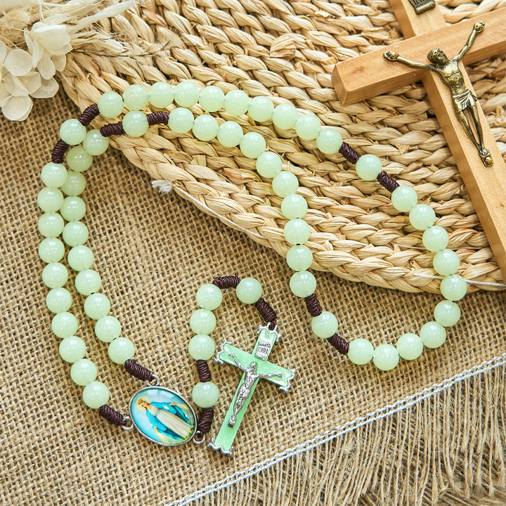 Christianartworkshop Im Dunkeln leuchtende Perlen Gebetsrosenkranz: Erleuchte deinen Glaubensweg