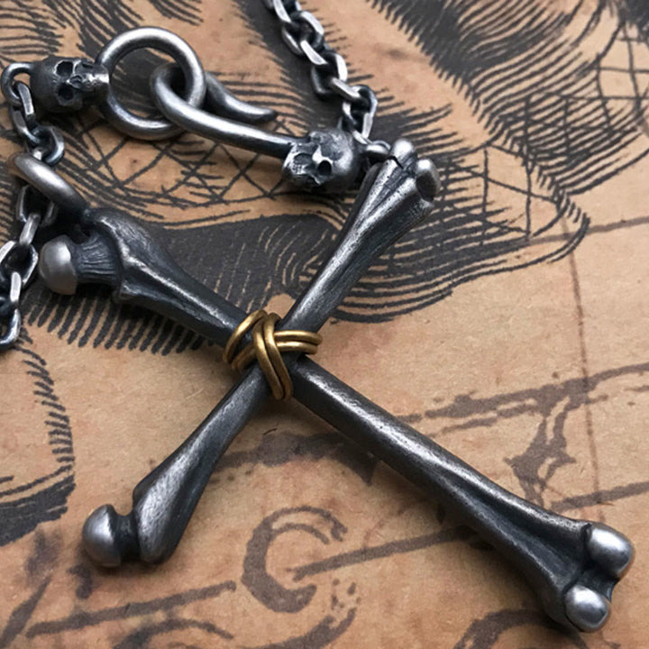 Christianartworkshop Halskette aus 925er Sterlingsilber, minimalistisches Kreuz – Knochen: Religiöses Symbol moderner Spiritualität - image 2