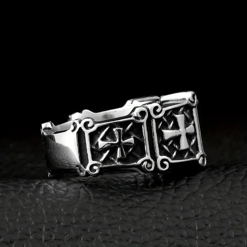 Christianartworkshop Roter und schwarzer Edelsteinkreuz-Partnerring: Ein Symbol für Glauben und Stil - image 8