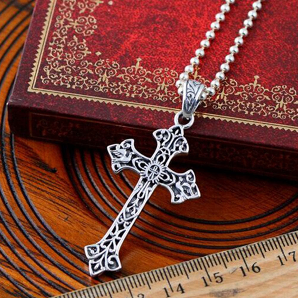 Christianartworkshop Kreuzkette aus 925er Sterlingsilber im Vintage- und minimalistischen Stil: Einzigartiges Symbol des Glaubens - image 1