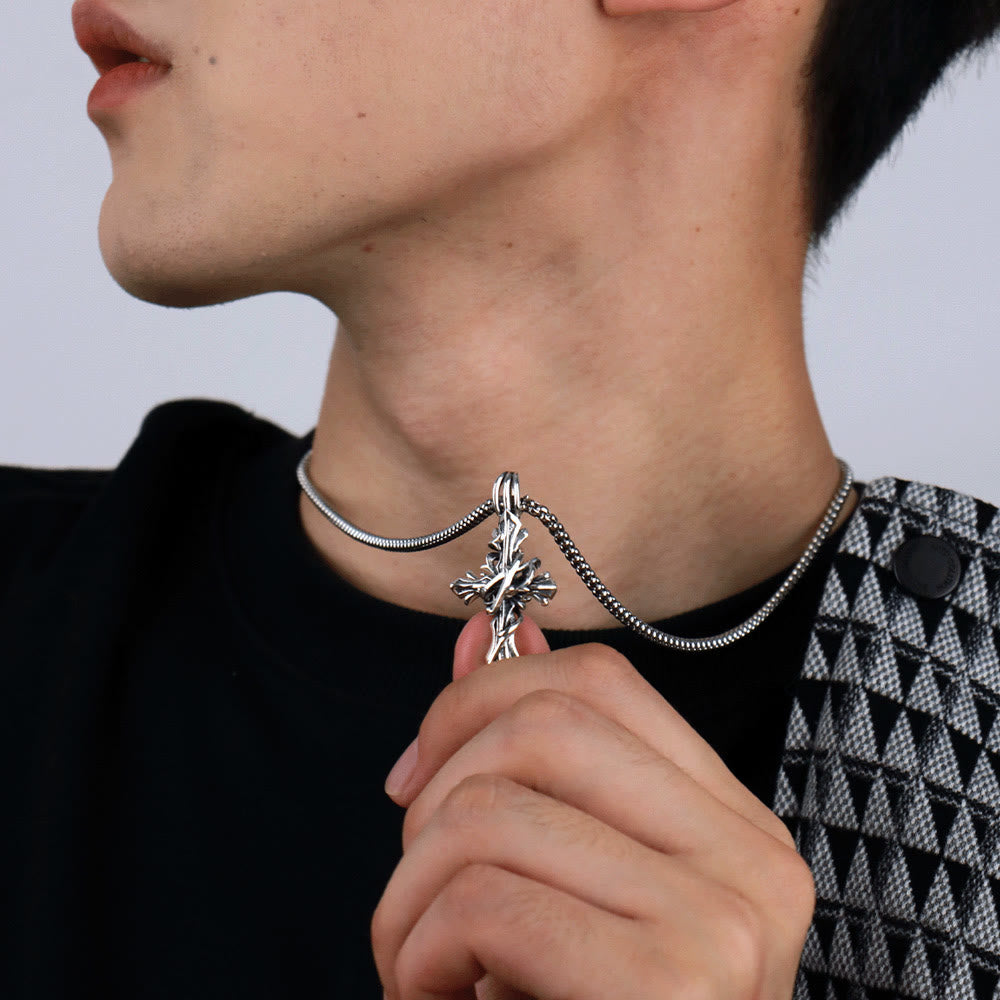 Christianartworkshop 925 Sterling Silber Vintage & minimalistische Kreuzkette: Ein zeitloses Symbol spiritueller Hingabe - image 1