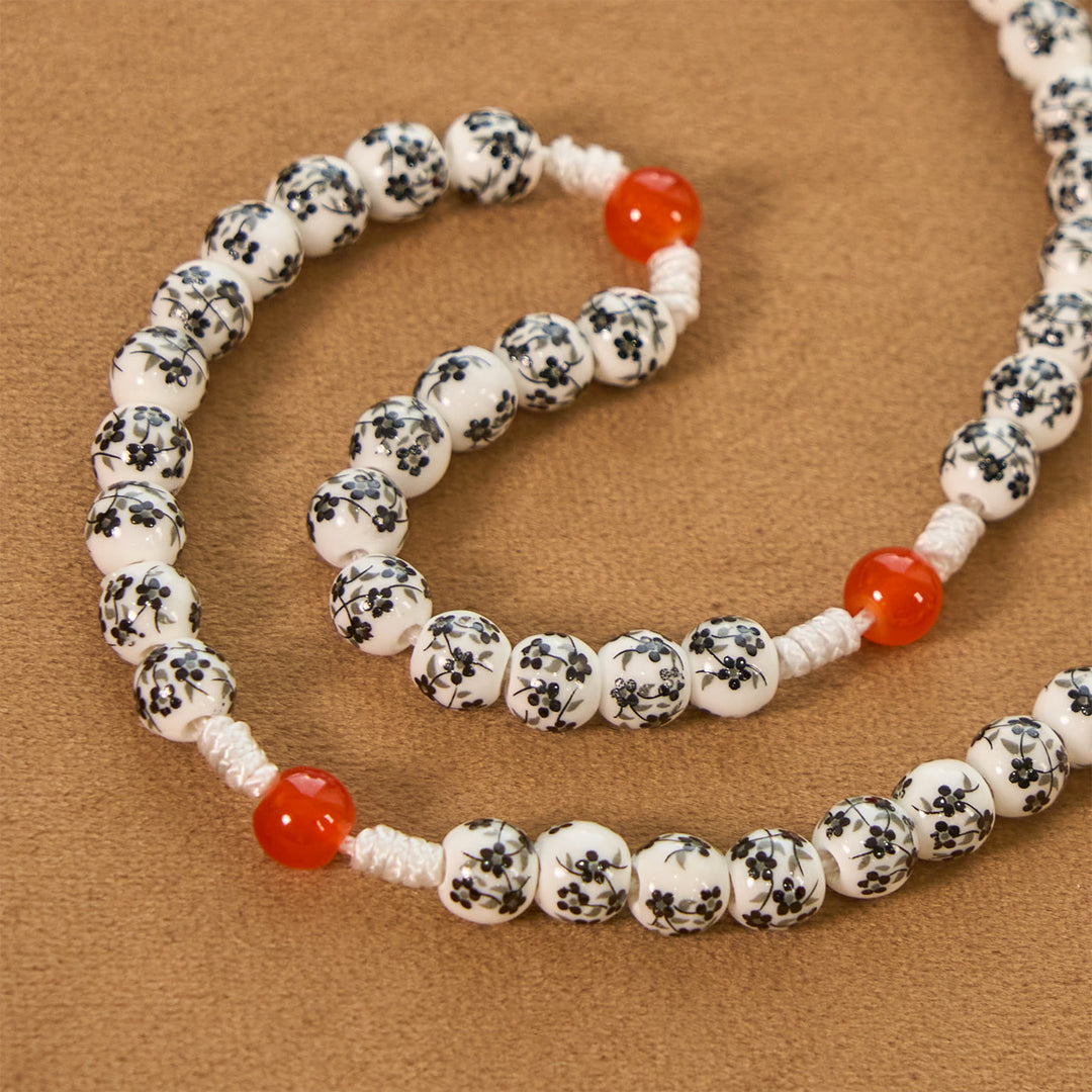 Christianartworkshop Wundertätige Medaille und Kruzifix aus 8 mm Blumen-Keramikperlen, handgefertigter Rosenkranz – Rosenkranz zum göttlichen Schutz - image 5