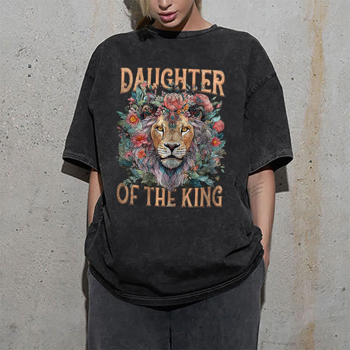 Christianartworkshop Christliches Unisex-T-Shirt mit Aufschrift „Daughter Of The King“, gewaschen