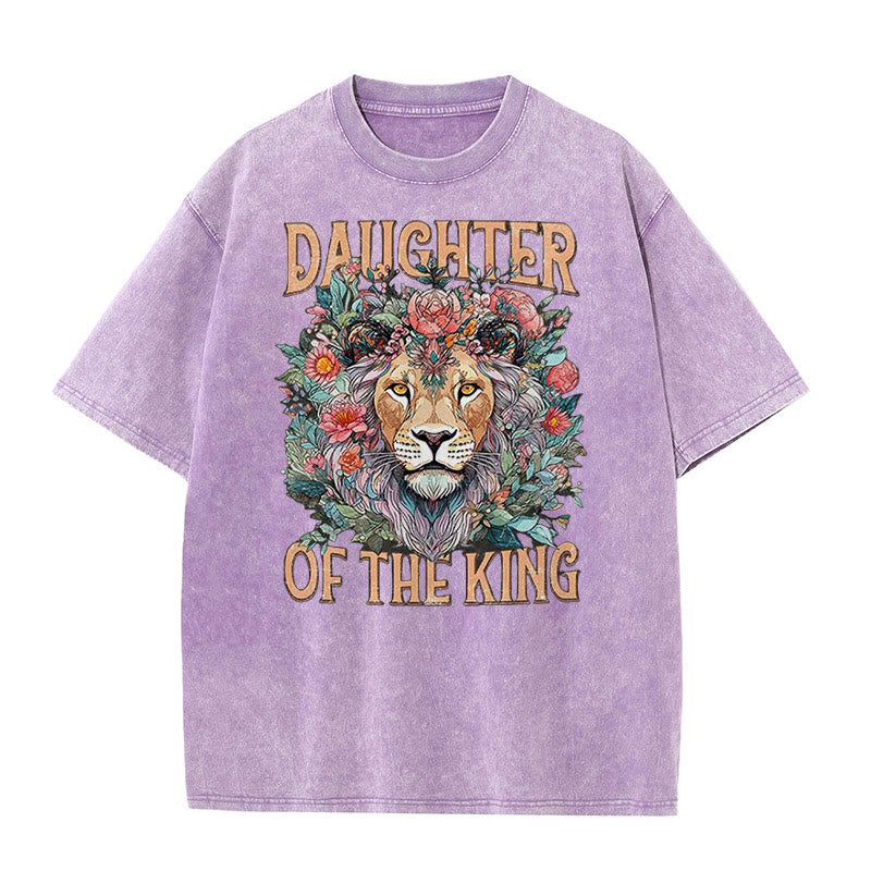 Christianartworkshop Christliches Unisex-T-Shirt mit Aufschrift „Daughter Of The King“, gewaschen