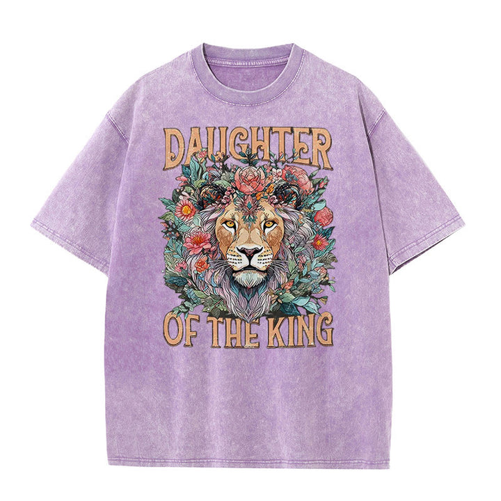 Christianartworkshop Christliches Unisex-T-Shirt mit Aufschrift „Daughter Of The King“, gewaschen