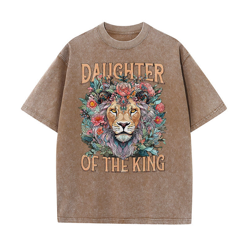 Christianartworkshop Christliches Unisex-T-Shirt mit Aufschrift „Daughter Of The King“, gewaschen