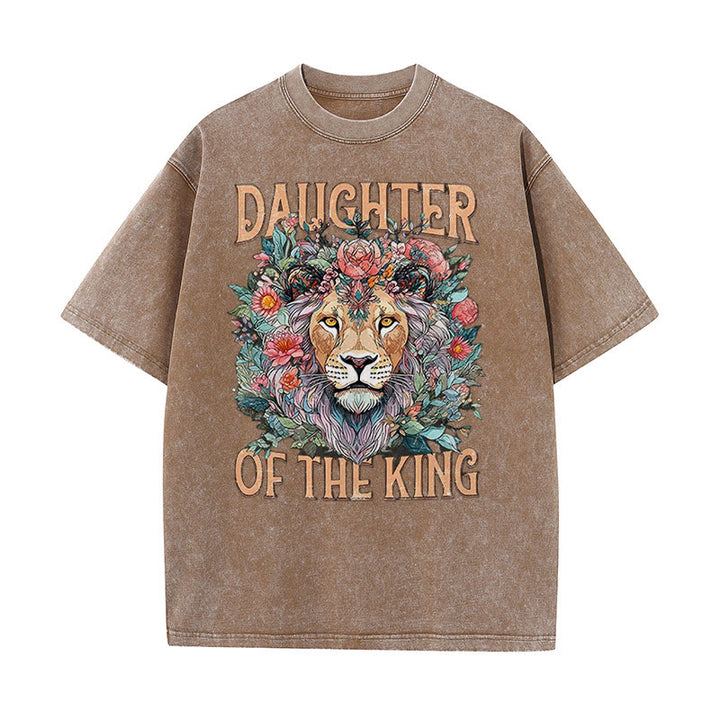 Christianartworkshop Christliches Unisex-T-Shirt mit Aufschrift „Daughter Of The King“, gewaschen