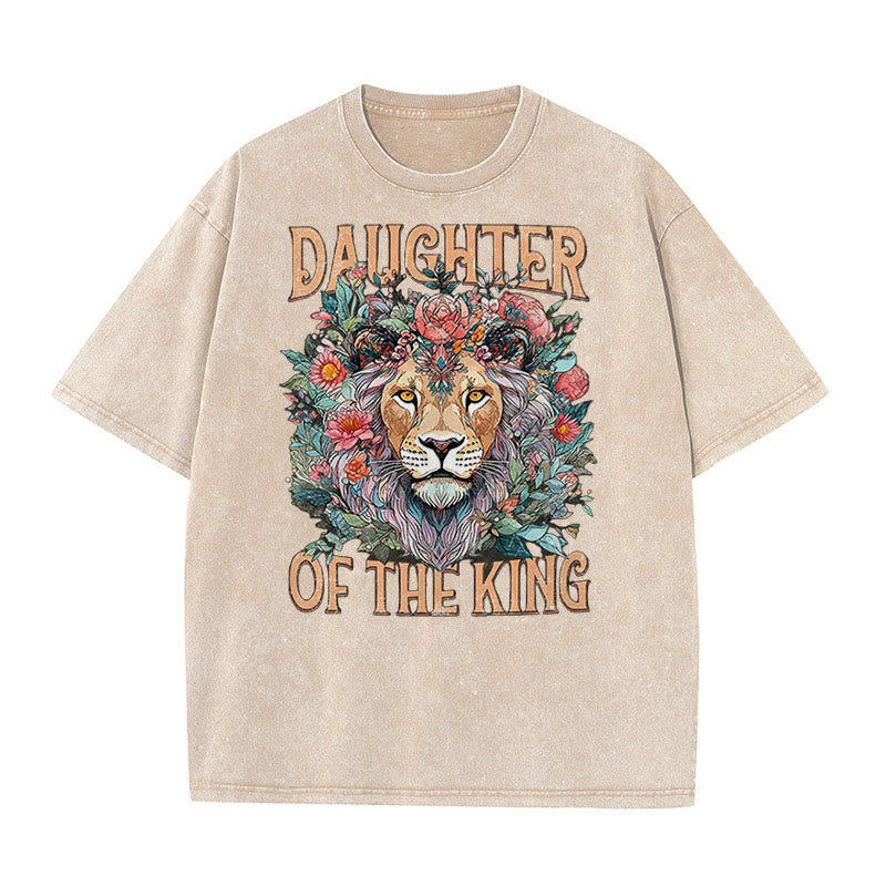 Christianartworkshop Christliches Unisex-T-Shirt mit Aufschrift „Daughter Of The King“, gewaschen