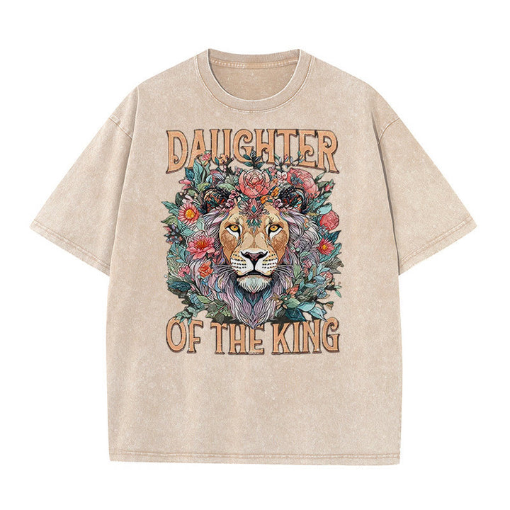 Christianartworkshop Christliches Unisex-T-Shirt mit Aufschrift „Daughter Of The King“, gewaschen