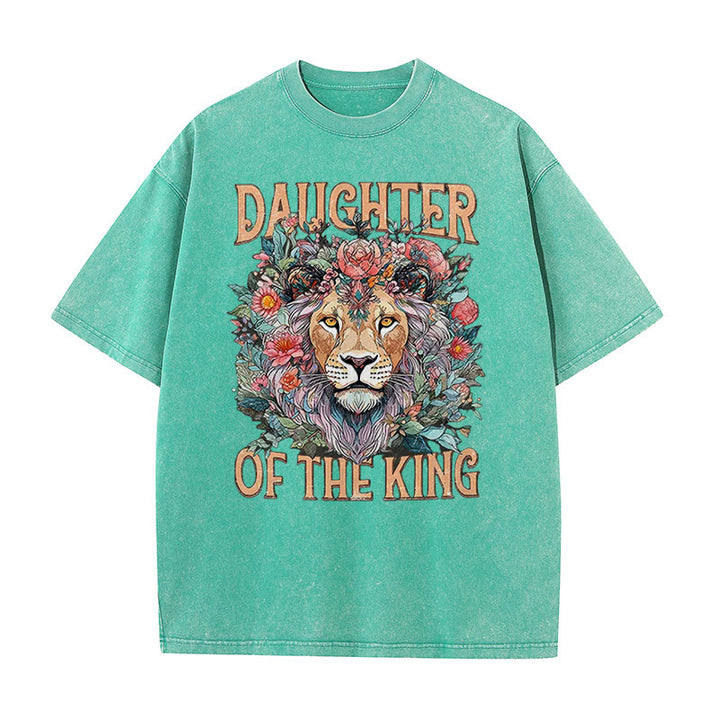 Christianartworkshop Christliches Unisex-T-Shirt mit Aufschrift „Daughter Of The King“, gewaschen