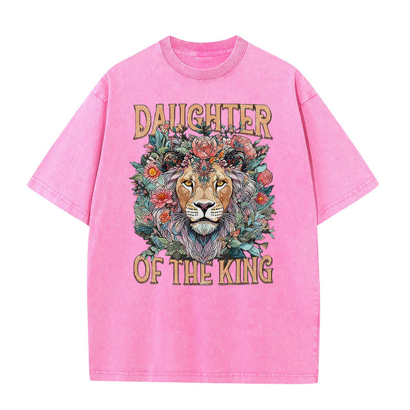 Christianartworkshop Christliches Unisex-T-Shirt mit Aufschrift „Daughter Of The King“, gewaschen