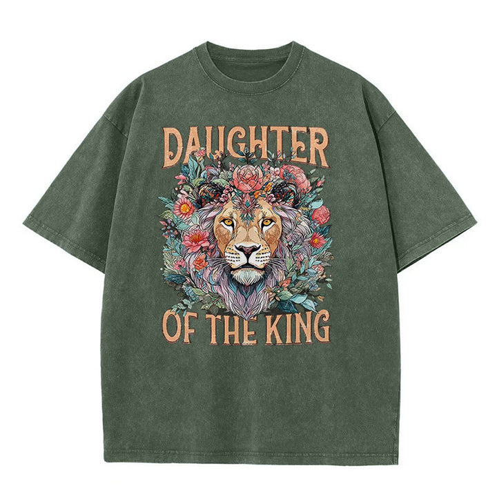 Christianartworkshop Christliches Unisex-T-Shirt mit Aufschrift „Daughter Of The King“, gewaschen