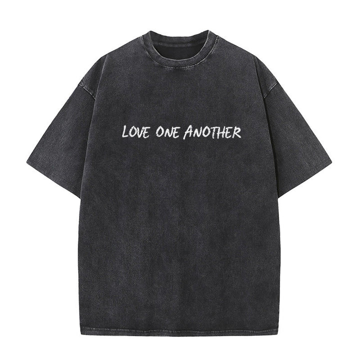 Christianartworkshop Unisex-T-Shirt mit Aufschrift „Love One Another“, gewaschen - image 2