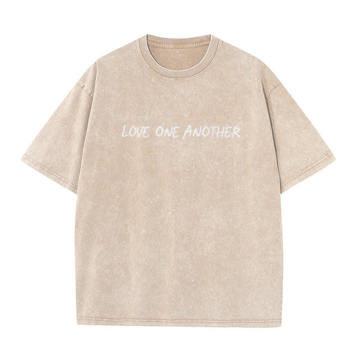 Christianartworkshop Unisex-T-Shirt mit Aufschrift „Love One Another“, gewaschen - image 14