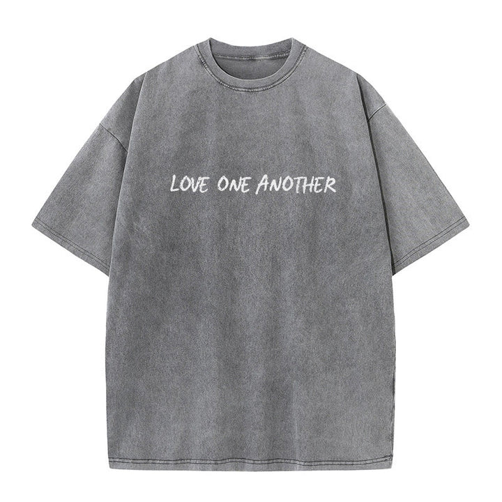 Christianartworkshop Unisex-T-Shirt mit Aufschrift „Love One Another“, gewaschen - image 6