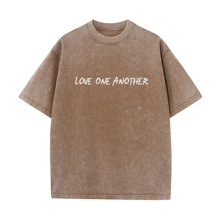 Christianartworkshop Unisex-T-Shirt mit Aufschrift „Love One Another“, gewaschen - image 10