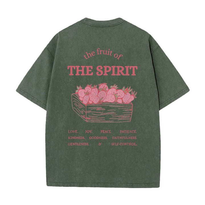 Christianartworkshop Frucht des Geistes Unisex gewaschenes T-Shirt - Armeegrün - 5XL - image 7