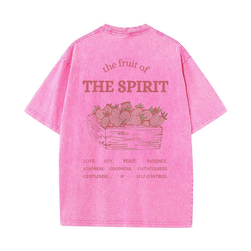 Christianartworkshop Frucht des Geistes Unisex gewaschenes T-Shirt - Rosa - 5XL - image 11